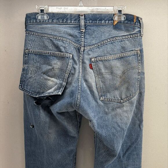 Vintage Levis Single Stitch Redline Selvedge #6 Button 70s 32 x 32 READ - Picture 12 of 16